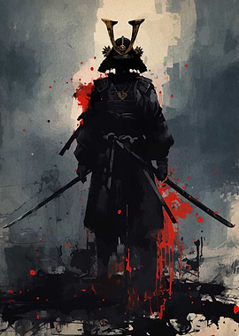 Samurai Warrior with Swords