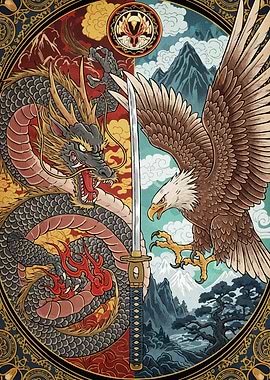 Dragon versus Eagle Katana