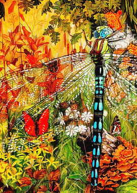Autumn Wild Forest Dragon Fly