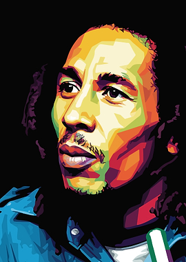 Bob Marley Colorful Portrait
