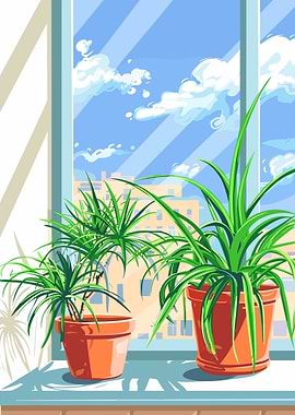 Potted Plants by the Window