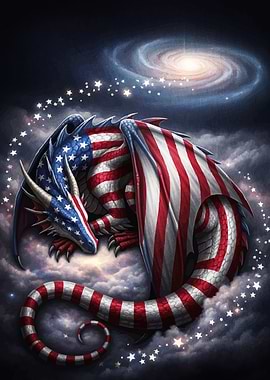 American Flag Dragon Space
