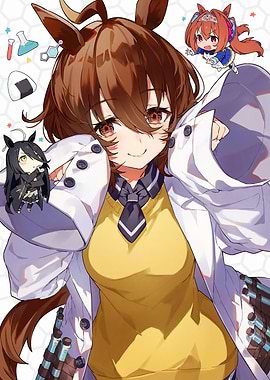 Anime Girl in Lab Coat Illustration