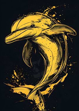Dolphin Animal Dolphin design Fan Art Poster