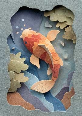 Koi Fish Paper Art