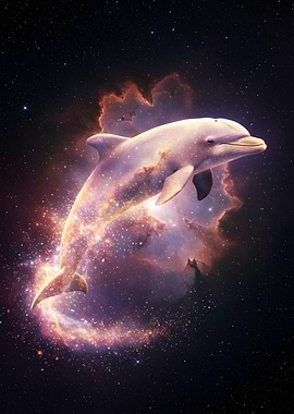 Cosmic Dolphin in Nebula