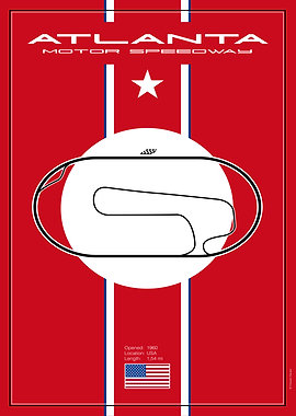 Atlanta Motor Speedway Track Map Poster