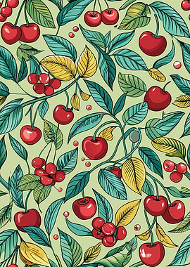 Cherry and Leaf Pattern