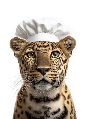 Leopard Chef Portrait