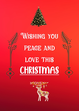 Christmas Greetings with Tree and Deer