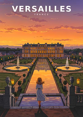 Vintage Anime Versailles Garden Vista