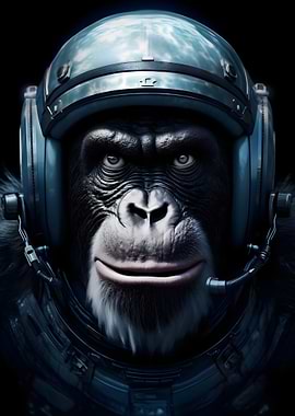 Astronaut Gorilla Portrait