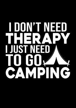 Camping Therapy Text Art