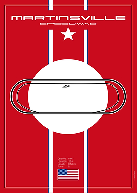 Martinsville Speedway Track Map Poster