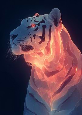 Glowing White Tiger