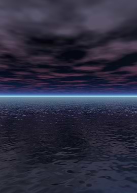 Dark Ocean Under a Cloudy Sky