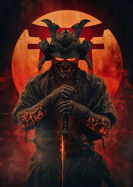 Samurai Warrior with Glowing Sword