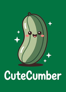 Cute Cucumber Cartoon Illustration