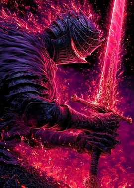 Flaming Knight with Sword