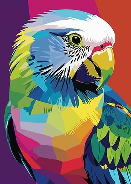 Colorful Parrot Pop Art Illustration