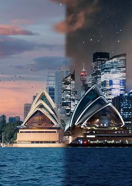 Sydney Opera House Day and Night