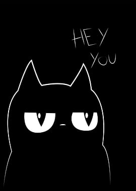 Grumpy Cat Black and White Art