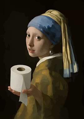Girl with a Roll of Toilet Paper
