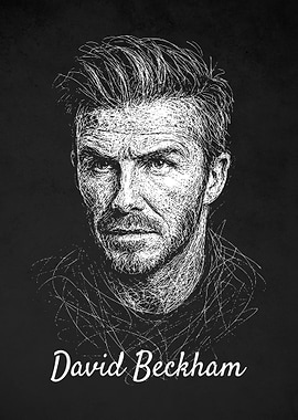 David Beckham Portrait Scribble Art