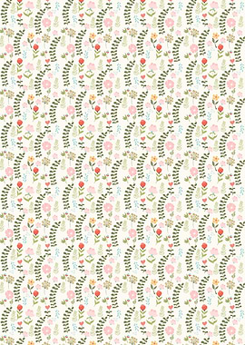 Floral Pattern with Pink and Green