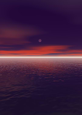 Purple Sunset Over Water