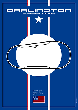 Darlington Speedway Track Map Poster