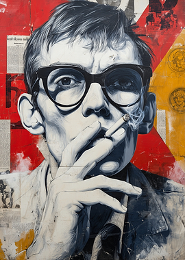 Retro Noir – Beat Generation Portrait with Cigarette