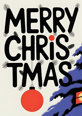 Merry Christmas Holiday Card Design