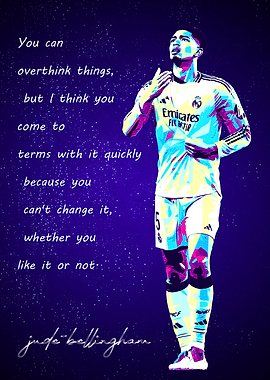 Jude Bellingham Colorful Portrait with Quote