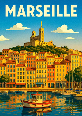Marseille Travel Poster