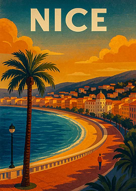 Nice, France Travel Poster