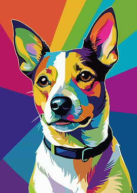 Colorful Dog Portrait in Pop Art Style
