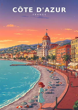 French Riviera in Retro Anime Serenity