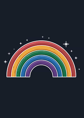 A Rainbow Sketched by Crayons