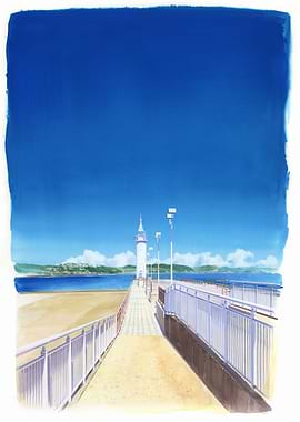 Lighthouse Pier Under Blue Sky