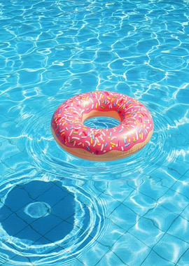 Donut float in a swimming pool Summer Vibes