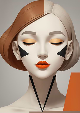 Stylized Portrait with Geometric Accents