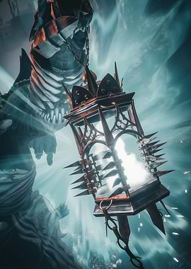 Monster Holding Spiked Lantern in Fantasy Setting