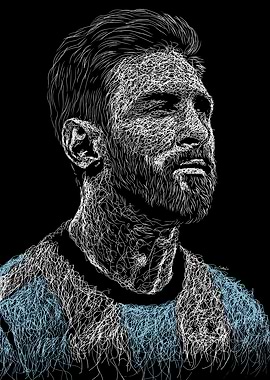 Lionel Messi Scribble Portrait
