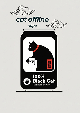 Cat Offline Black