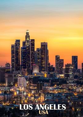 Los Angeles Skyline at Sunset