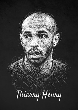 Thierry Henry Portrait Scribble Art