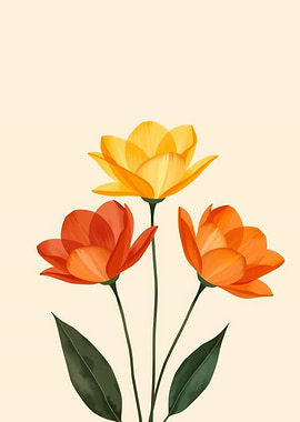 Floral Arrangement with Yellow and Orange Flowers