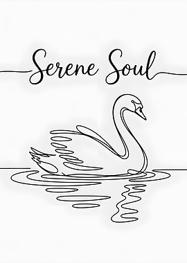 Serene Soul Swan Line Art