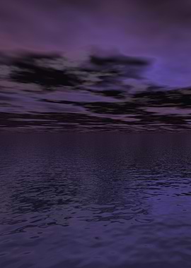 Purple Ocean and Sky Landscape